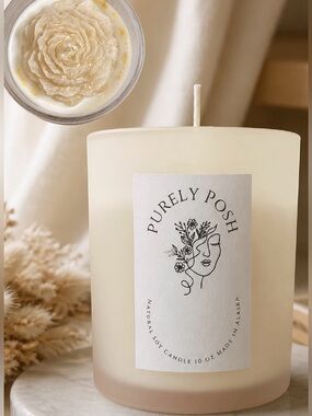 Purely Posh 10 oz Natural Soy Candle - Shimmering Peony Floral Edition